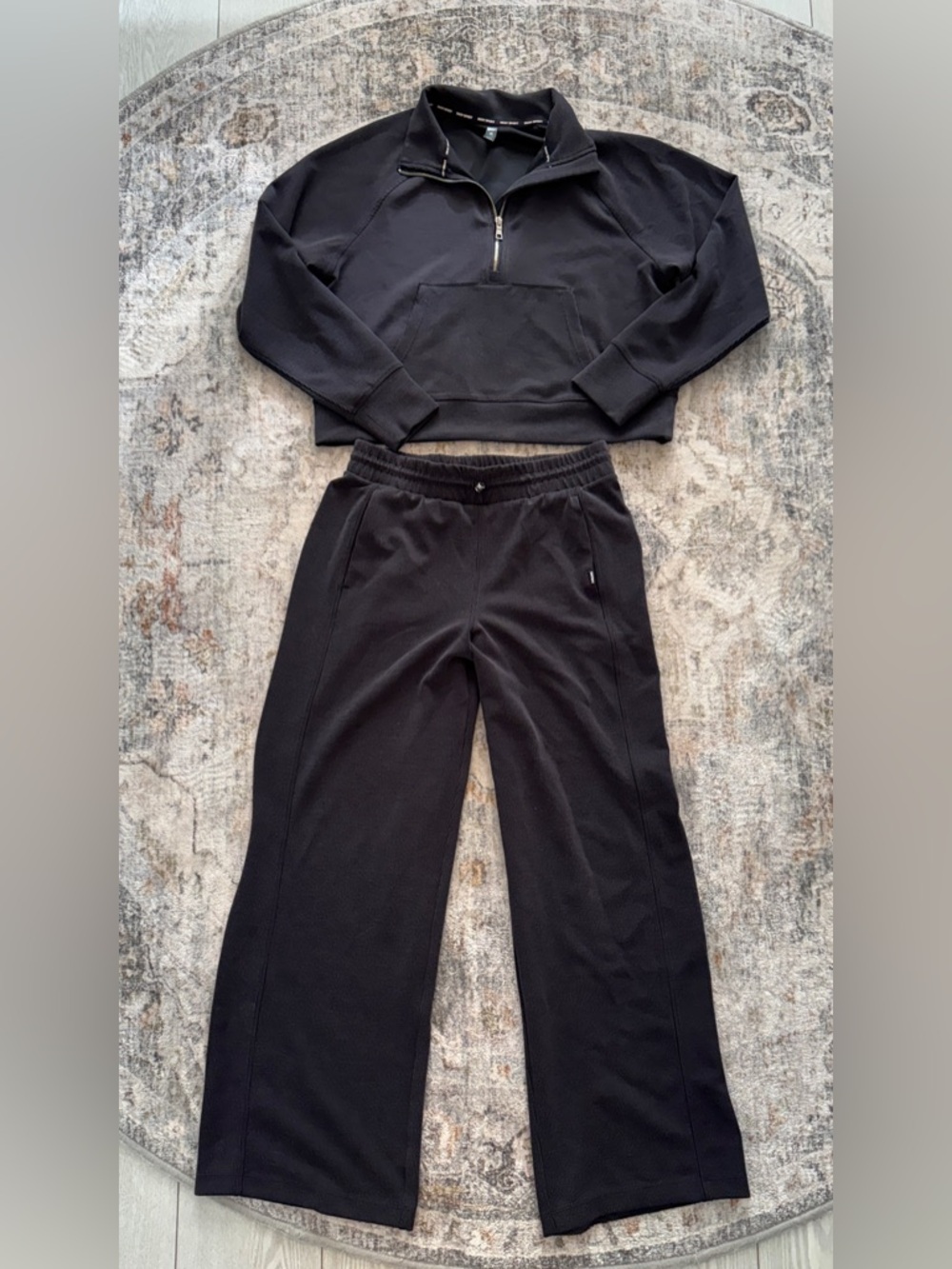 DKNY SPORT | Highline Ribbed Sweater & Wide Leg Pants